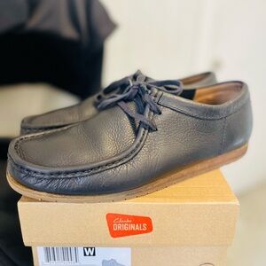 Men's Clark wallabee step Black Leather Shoes